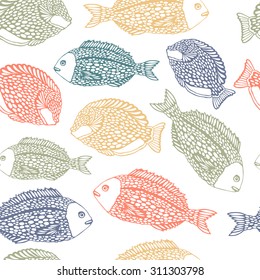Sea pattern with ocean fish.