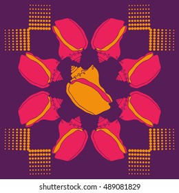 Sea   pattern, shells, halftone .