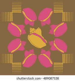 Sea   pattern, shells, halftone .