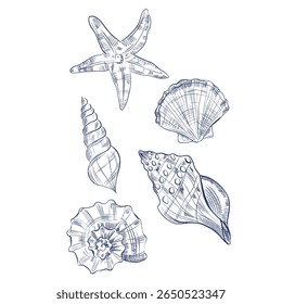 sea ​​creatures patterns. hand drawn artistic drawing. fashion and more