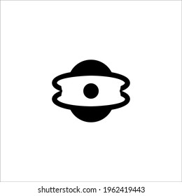 Sea pearl flat icon. Simple style jewelry shop poster background symbol. Logo design element. T-shirt printing. Vector for sticker.