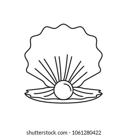Sea pearl icon. Outline sea pearl vector icon for web design isolated on white background