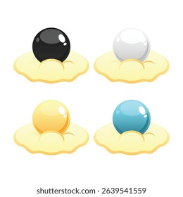 Sea Pearl Jewelry Gemstone Vector Illustration