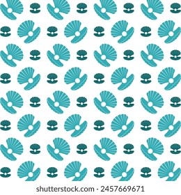 Sea pearl uncommon trendy multicolor repeating pattern vector illustration design