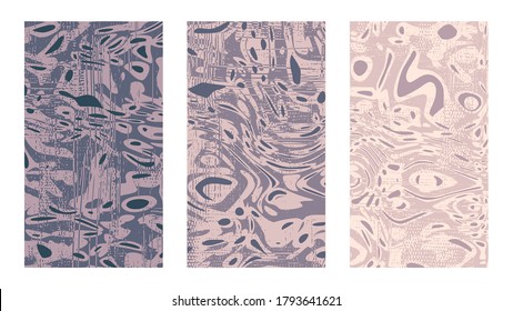 Sea pebbles on the beach, brown, beige vector illustration. Art background abstract fluid set