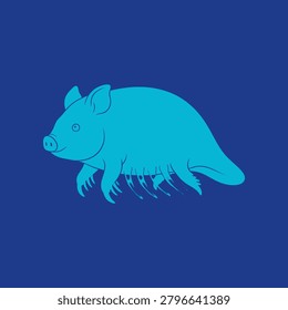Sea Pig icon featuring a rare deep sea holothurian with a rounded body and walking legs. Clean vector design ideal for marine biology, ocean science, wildlife, and educational projects.