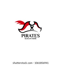 Sea Pirates logo template design. Vector illustration