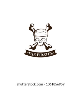 Sea Pirates logo template design. Vector illustration