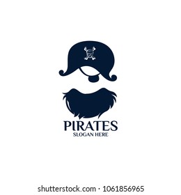 Sea Pirates logo template design. Vector illustration