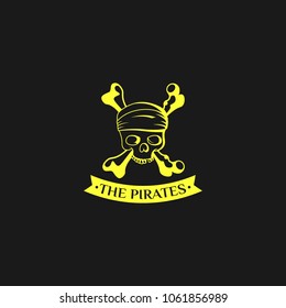 Sea Pirates logo template design. Vector illustration