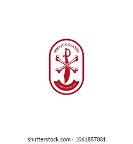 Sea Pirates logo template design. Vector illustration