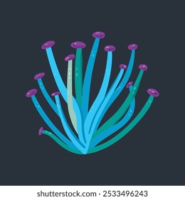 sea plant coral in flat vector design.