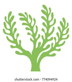 
A sea plant, flat vector icon of a seaweed
