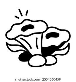 Sea plant icon in hand drawn style 

