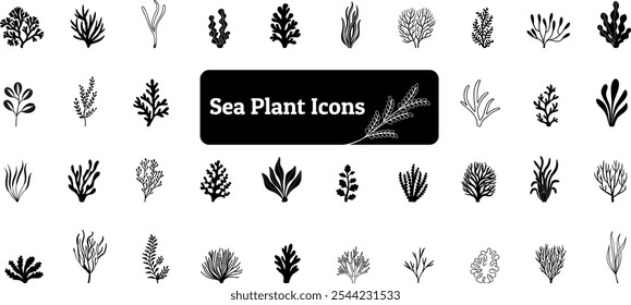 Sea Plant Icon Pack, Sea Tree, Water Plant 