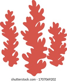 Plantas marinas y algas acuáticas. Ilustración vectorial aislada en blanco.