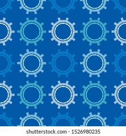 Sea. Polka dots seamless pattern. Mosaic of ethnic figures. Geometric background. Vector illustration for web design or print.