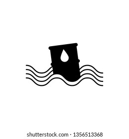 Sea pollution, harmful wastes, oil icon can be used for web, mobile and infographic. Vector icon