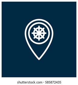 Sea port location vector icon