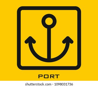 sea port, river port icon