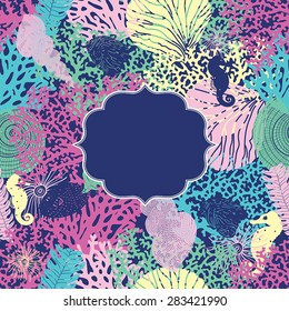 Sea postcard. Vector.