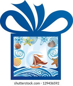 Sea present vector illustration
