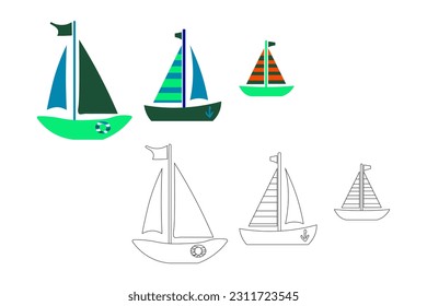 sea ​​transport. print. vector illustration .isolated on white background.
