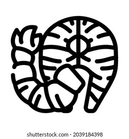 sea product fish and shrimp line icon vector. sea product fish and shrimp sign. isolated contour symbol black illustration