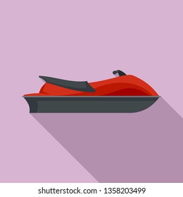 Sea race jet ski icon. Flat illustration of sea race jet ski vector icon for web design