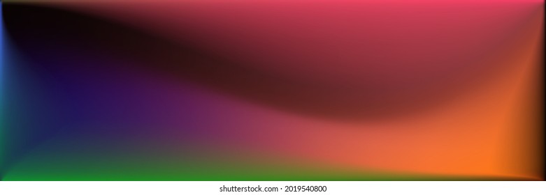 Sea Rainbow Wavy Gradient Mesh. Multicolor Vivid Natural Blurred Texture Illustration. Bright  Dark Trendy Background. Colorful Color Wavy Gradient Mesh. Water Blank Modern Design Backdrop.