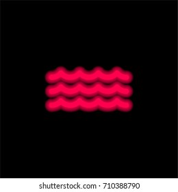 Sea red glowing neon ui ux icon. Glowing sign logo vector