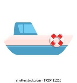 Sea rescue boat icon. Cartoon of sea rescue boat vector icon for web design isolated on white background