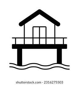 Icono de vector de glifo de recurso marítimo que puede editar o modificar fácilmente

