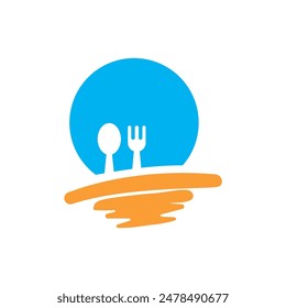 sea restaurant logo design vector