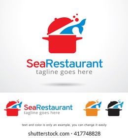 Sea Restaurant Logo Template Design Vector