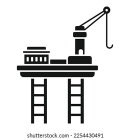 Sea rig icon simple vector. Ocean platform. Drilling oil
