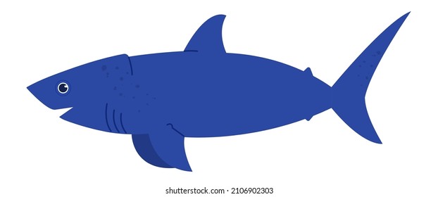 Sea or river fish type, side view isolated. Vector underwater fish silhouette symbol, zoology and seafood image illustration