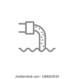 Sea, river, pollution line vector icon. Element of pollution icon
