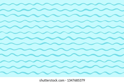 Sea, river waves summer, holiday abstract background. Wavy stripes, undulating seamless streaks, bars vector pattern. Long, elongated, horizontal shape. Marine, maritime, naval striped water template