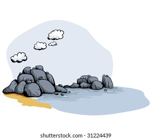 sea and rocks tour water rock flow nature land outdoor river outside ground landscape travel isolated reflection wild panorama mountain scene coast natural stone earth area sky cloud field lake tropic