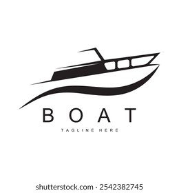 sea ​​wave sailboat logo and coconut tree on beach, for business, badge, company, vector