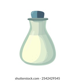 Sal marina, sal gruesa, sal de roca, mesa, yodada, salero, en un vaso, frasco, blanco, Vector