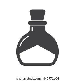 Sea salt glyph icon. Silhouette symbol. Magic potion bottle. Negative space. Vector isolated illustration