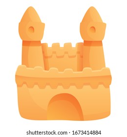 Sea sand castle icon. Cartoon of sea sand castle vector icon for web design isolated on white background