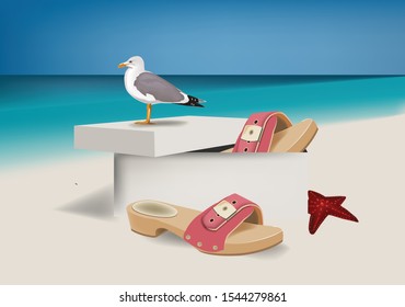 sea sand seagull box with hooves