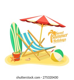 Sea sand shore and beach. Summer tropic vacation background design. 