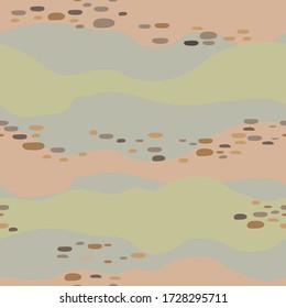 Sea, sand and stones vector seamless pattern for decoration, packaging, textile.