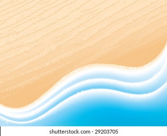 Sea sand and waves. Vacation concept background