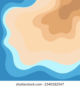 Abstrakter Hintergrund aus Meer und Sand, Erholungskonzept an der Küste. Vektorgrafik.