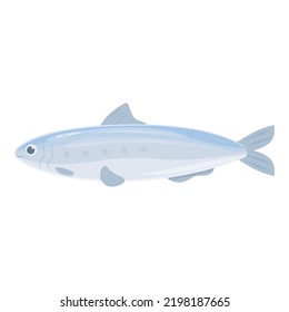 Sea sardine icon cartoon vector. Fish seafood. Oil can